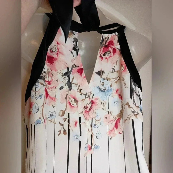 WHITE‎ HOUSE BLACK MARKET Barbiecore boho chic lace flowy floral top (#888) - Picture 7 of 9